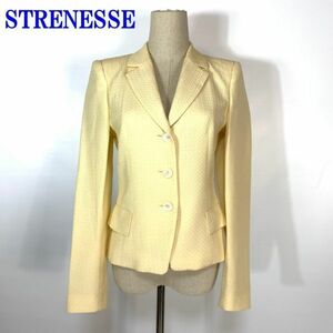  -stroke lanes tailored jacket lining equipped ivory STRENESSE embossment small size white series white group cream color 34 C6901