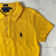 ラルフローレン コットン100%半袖ポロシャツ イエロー Ralph Lauren カジュアル ブランドロゴ刺有裾両サイドスリット入り XS C7001_画像4