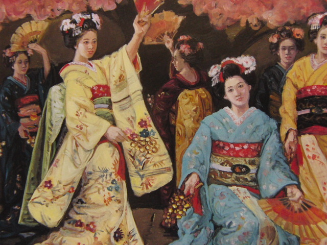 Yoshikazu Ishikawa, Danse du printemps, Provenant d'une rare collection d'art encadrant, Tout neuf avec un cadre de haute qualité, En bonne condition, livraison gratuite, marin, Peinture, Peinture à l'huile, Portraits