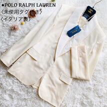 未使用タグ付き POLO RALPH LAUREN ポロラルフローレン ウール テーラードジャケット オフホワイト サイズ2 イタリア製 1B レディース_画像1