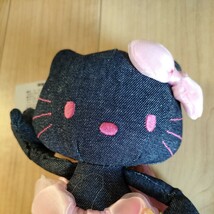 ◆HELLO KITTY◆ハローキティ　ぬいぐるみマスコット　Pinky Version◆2000　ピンキーバージョン　レア　デニム_画像3