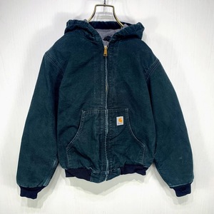 carhartt kids アクティブジャケット 10/12 M サイズ ブラック 黒 カーハート キッズ ダック パーカー ブルゾン 古着 こども 子供 服