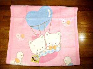新品　西川のベビー毛布　日本製　猫ちゃん　風船あそび　ピンク