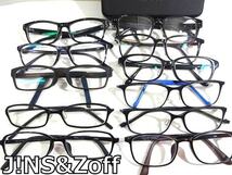 X3J030◆まとめ売り◆ ジンズ&ゾフ J!NS&Zoff セル メタル メガネ 眼鏡 メガネフレーム 計10本セット 専用ケース1個付き_画像1