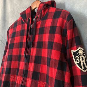 廃番ライン Ralph Lauren RUGBY ラグビー ラルフローレン コットンネル 中綿 アクティブジャケット フード パーカー ブルゾン sizeM レッドの画像3