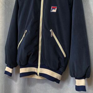 希少 70's 80's イタリア製 VINTAGE FILA フィラ ベロア 中綿 ロールネック トラックジャケット ブルゾン size.36(S) トリコ Made in Italyの画像5