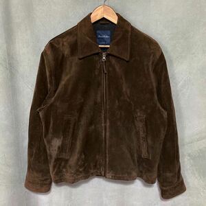 OLD BROOKS BROTHERS ブルックスブラザーズ 本革 牛革 スウェード レザー ジャケット ブルゾン size.S ダークブラウン ライダース 少し擦れ