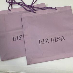 【訳あり】LIZLISA リズリサ　紫　ショッパー　不織布　ショップ袋　2枚セット