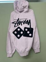 【36807.1031K】☆中古品☆ STUSSY Dice Pigment Dyed Hoodie ステューシー　パーカー　トレーナー　ピンク系_画像1