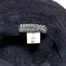 ☆美品 カンゴール KANGOL 刺繍ロゴ アンゴラ ファー バケットハット 黒 sizn L キャップ 帽子_画像7