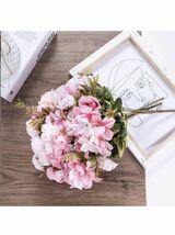 ピンクバラ造花 ガラス花瓶付き LEDムードライト インテリア飾りテーブルのセン_画像7