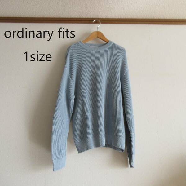 ordinary fits★オーディナリーフィッツ　ペールブル模様編みプルオーバー 1サイズ