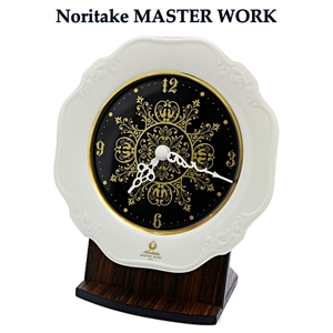 【Ｎoritake Interior Clock】Noritake MASTER WORK ジェコー音さ時計 ノリタケ インテリア クロック ブルボン 皿　陶器 №7 置き時計 