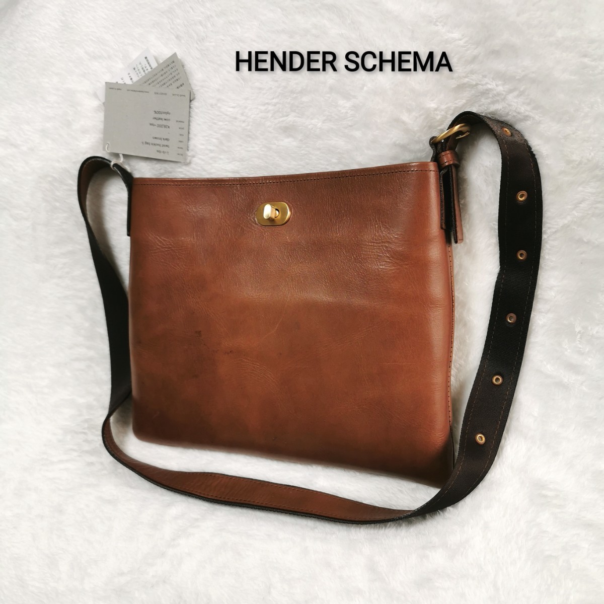 Hender Scheme◇ハンドバッグ/牛革/BLK/ro-rb-ads-