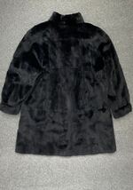 FOND ムーンバット シェアードミンク ブラック 毛皮コート ミンク 高級品 着丈約89cm s00_画像9