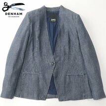 ★定価￥43,000- 美品 DENHAM デンハム BEND BLAZER ILB 麻混 リヨセル インディゴデニム 1つボタン ブレザー ジャケット S_画像2