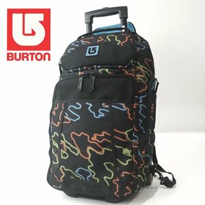 相場価格￥38,500- 美品 BURTON バートン 2輪 3WAY ソフト キャリーバッグ 総柄 ブラック 黒 トラベル 旅行 スーツケース-