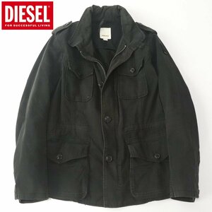 相場価格￥38,590- 国内正規品 美品 DIESEL ディーゼル ユーズドコットン TYPE M-65 ミリタリー フィールドジャケット L サファリ