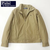 相場価格￥38,500- 美品 POLO BY RALPH LAUNREN ラルフローレン ポニー刺繍 ブルゾン ベージュブラウン L 裏フリース ジャケット_画像1