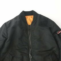 美品 ALPHA INDUSTRIES INC, アルファ MIL-J-82790J TYPE MA-1 フライトジャケット 黒 ブラック XL ミリタリー 中綿入り ブルゾン_画像2