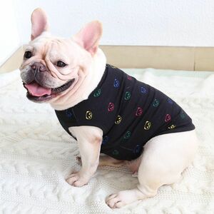 ブラックMサイズ◆犬服 中型犬用 ドッグウェア パンダ柄 タンクトップ ペット用品 パグ フレブル 新品 トップス 春 夏 秋 ペットグッズ