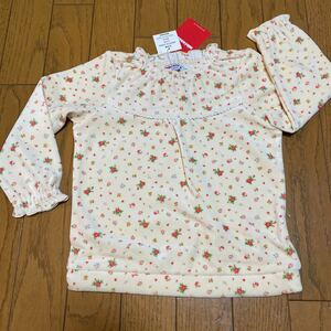 SALE 即決　新品　ミキハウス　長袖Ｔシャツ　100 花柄　　パイル地　長袖カットソー