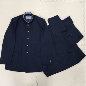 A124/(中古/未使用)埼玉県 草加市立新田中学校 男子制服3点 /Aランク/7-/W79/学ラン/冬夏ズボン/紺/レギュラーカラー/サージ/学生服/短期間