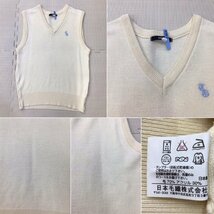 O104/Y(中古)東北方面 女子制服5点 /校名不明/M/160A/W64～70/ブレザー/ブラウス/ニットベスト/スカート/リボン/紺/チェック柄/学生服_画像6