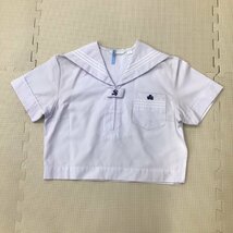 O134/(中古)兵庫県 松陽中学校 女子制服2点 /小さめ/S/W60/丈54/夏セーラー/夏スカート/白3本ライン/女子学生/高校/中学校/制服/学生服_画像2