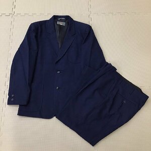 O168/L(中古)埼玉県 朝霞第五中学校 男子制服2点 /L/W82/ブレザー/冬ズボン/SCHOOL BEN/青紺/中学校/高校/男子学生/制服/学生服/卒業生品