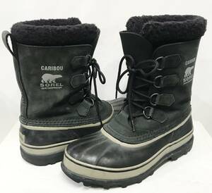 US8/26cm SOREL ソレル CARIBOU カリブー スノーブーツ ブラック ウインターブーツ 防水 防寒