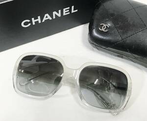 イタリア製 CHANEL シャネル 5124-A サングラス 59□17 135 グラデーションレンズ ホワイト/クリア ココマーク サイドマトラッセ 眼鏡