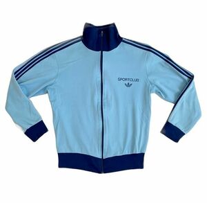 70's 80's ビンテージ アディダス adidas ジャージ トラックトップ SPORTCLUB 染み込みプリント M-L位 [ta-0885]