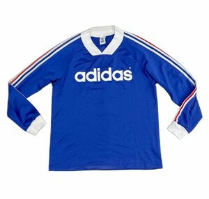 80's сделано в Японии Descente Vintage Adidas adidas игра рубашка форма футбол голубой Toriko размер L-O [ta-0874]