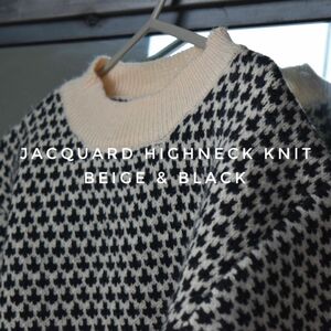 Jacquard knit【Beige】 ニット 100 セーター 冬服 新作 韓国子供服 ベビー服 ハイネック 新品