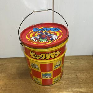 1円スタート ロッテ ビックリマン 18L ペール缶 レア 当時物 高さ36cm/直径30cm レトロ コレクター
