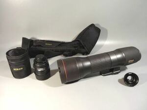 Nikon ニコン EDG FIELDSCOPE フィールドスコープ D=85 P 接眼レンズ ズーム FEP-20-60 マウントアダプター EMA-1 ソフトケース 美品