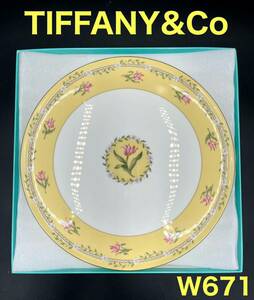 【長期保管品・美品】TIFFANY&Co. ティファニー PINK TULIP 食器 丸皿 大皿 ディナープレート 直径約26cm【使用の有無不明】