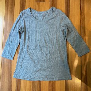 【ユニクロ レディース UネックT ７分袖】GRAY 綿100％ コットンTシャツ XLサイズ UNIQLO③