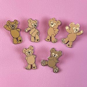 隠れミッキー ディズニー ベア ダッフィー ピン バッジ 6個 WDW DLR アメリカ パーク トレーディング ピン Hidden Mickey Duffy Pins