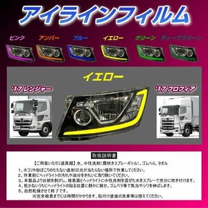 MADMAX トラック用品 日野 17プロフィア/17レンジャー アイラインフィルム イエロー/カスタム デコレーション シール【送料800円】