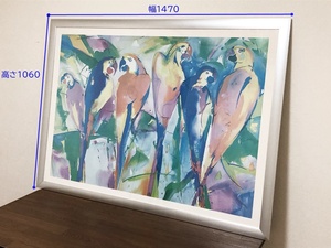 超特大ポスターインコA.A.Gockel　Avant Art 59348Ludinghausen　Printed in the Netherlands　専用額縁付き　展示品・アウトレット