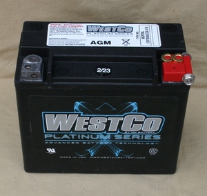 WESTCO WCP20L ユアサYTX20HL-BS　サイズが同じ AGMタイプ製造年月日 2023年11月 現在、販売のバッテリーは黒ケース