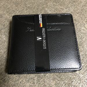 処分 新品 LUCIANO VALENTINO 二つ折り財布 LUV-8004 黒