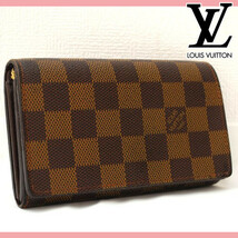 ■超美品■ ルイヴィトン Louis Vuitton ダミエ ポルトフォイユトレゾール 財布 メンズ レディース １円 定価約6万_画像1