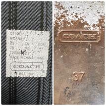 M2958★人気モデル★COACH コーチ ロングブーツ 上質レザー サイドベルト ジップ 37(24cm) キャメル レディース 高級 万能_画像10