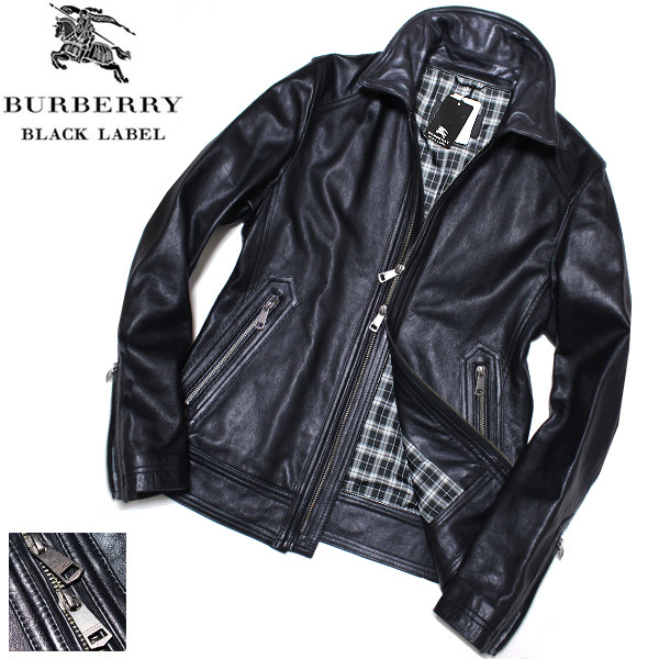 Yahoo!オークション -「burberry black label レザーライダース」の