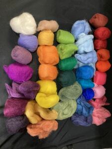 羊毛フェルト　まとめて　29色　wool fiber mixed color needle felt wet felting lot 毛糸 手芸セット