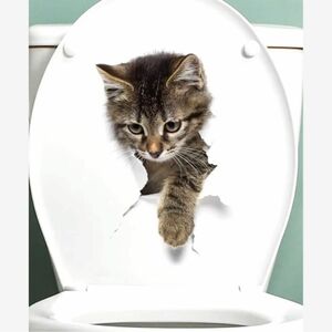 ステッカー【新品】シール　猫　剥がせる　　　ウォールステッカー　トイレ　冷蔵庫　壁
