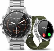 【1.61インチ大画面& 2種バンド付き】スマートウォッチ(Bluetooth5.3 smart watch 100+種類運動モード 340mAh長持ちバッテリー)_画像1